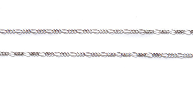 CX894-AS: Chain Extra Fine Figaro 1mm ANT Silver 1FT