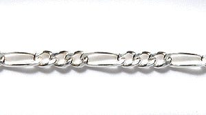 91CX810-SS: Chain 3 To 1 Figaro .5mm W/ 5x2mm SS 1'