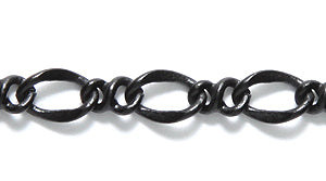 90CX109: Chain Large 7 And 5mm Figaro Matte Black 1FT