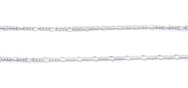 CX894-S: Chain Extra Fine Figaro 1mm Silver 1FT