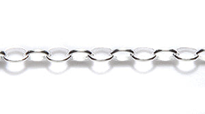 CX910-S: Chain Oval Rolo 2.5x3.5mm Silver 1FT