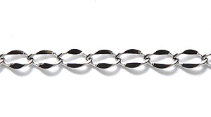 SX144: Chain Stainless Steel 2.6x4 Flat Oval Curb 1FT