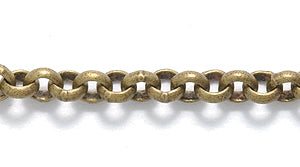 88CX858: Chain 3mm Rolo ANT Brass 1FT