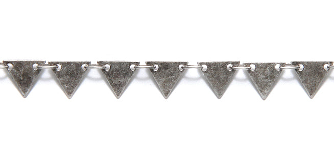 CX904-AS: Chain 7.25 Solid Triangle ANT Silver 1FT