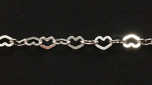 72CX810: Chain Sterling Flat 3mm Heart Links 040