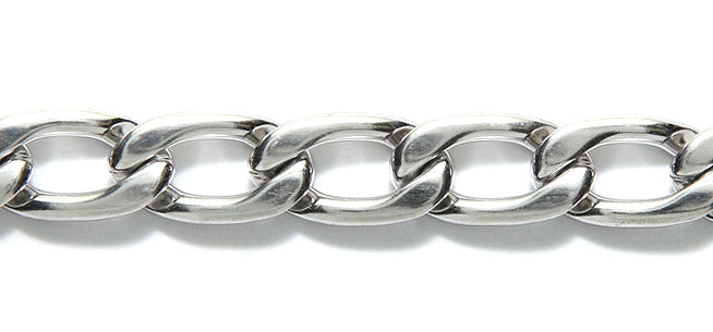 SX002: Chain Solid Stainless Steel 9.5mm Curb 1FT