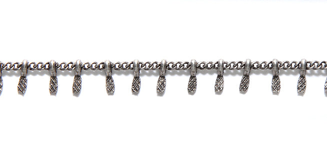 CX896-AS: Chain 1.5mm TEXTR Dangle ANT Silver 1FT