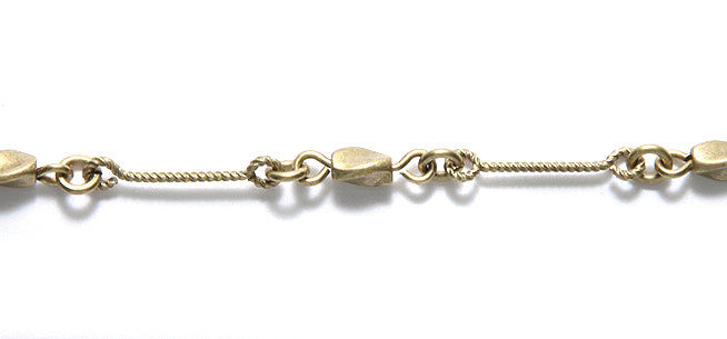 CX905-AB: Chain Bead Twist Bar ANT Brass 1FT