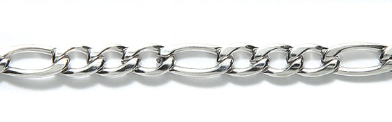 SX004: Chain Solid Stainless Steel 4.5mm Figaro 1FT