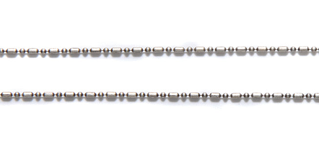 CX901-AS: Chain Dot Dash Ball Chain 1mm ANT Silver 1FT