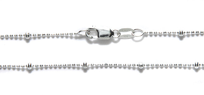 CX129-SS20: SS Necklace .9 Diamond Ball 1.7 Satellite 20