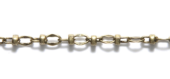 CX919-AB: Chain w/2mm Satellite ANT Brass 1FT