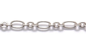 9CX815: Chain 2mm Ring & 4mm Oval ANT Silver 1FT