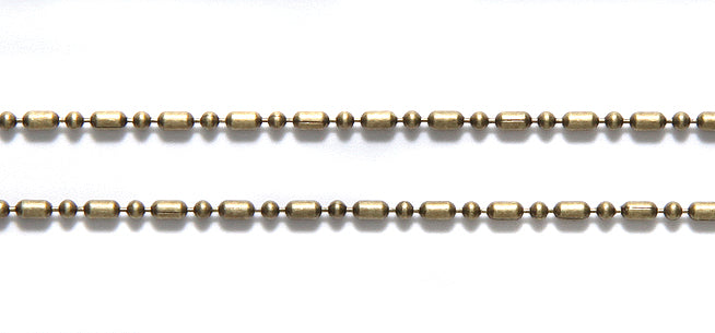 CX903-AB: Ball Chain Dot Dash 1.5mm ANT Brass 1FT