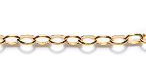 CX910-G: Chain Oval Rolo 2.5x3.5mm Gold 1FT