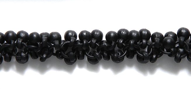 CX909-MB: Chain 5mm Cable 4mm Bauble Matte Black 6IN