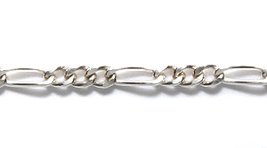 92CX810-SS: Chain 3 To 1 Figaro 2.1mm Sterling Silver 1 Foot