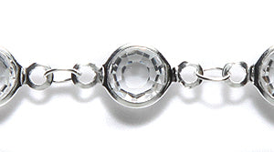 CX154-S: CRY Bezel Chain 6x6.7mm Silver 6"