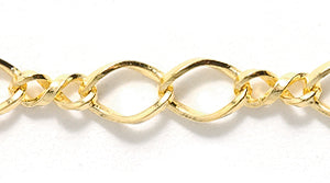 7CX854: Chain Twist 5x7mm Oval LNK Gold 1FT