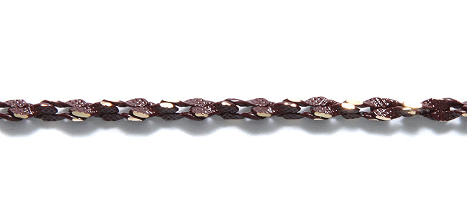 CX875-BN: Chain 2Tone Rope 3mm Gold And Brown 1FT