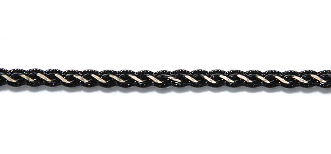 CX876-GB: Chain 2Tone Flat Braid 4mm Gold & Black 1FT