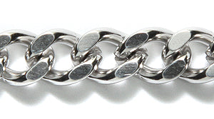 SX008: Chain Solid Stainless Steel 7.5x9mm Curb 1FT