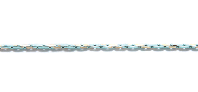 CX874-TQ: Chain 2Tone Gold And Turquoise 1.25mm 1FT