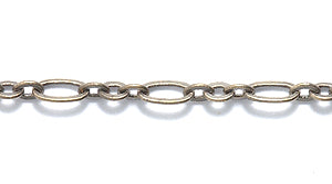 46CX2858: Chain 3-to-1 2.5&4.5mm Oval ANT Brass 1FT