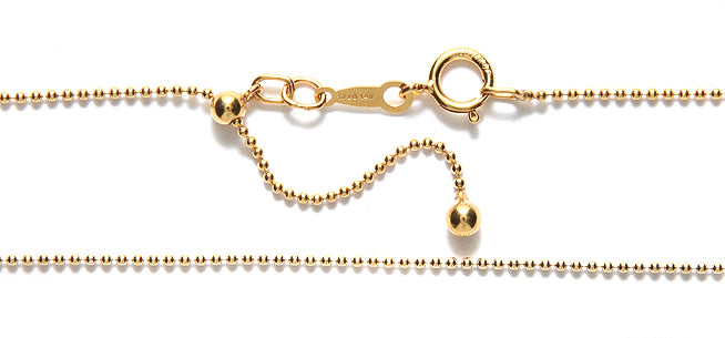 CX3705-GF: Adjustable 1mm Bead Chain GoldFill 22IN