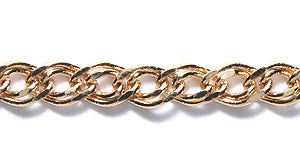 57CX1854: Chain DBL LNK Curb 4x6mm Gold 1FT