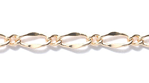 29CX2854: Chain Twist Oval Curb 3x6mm Gold 1FT