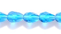 43FC264-DR: CZ Faceted Drop DK Aqua Blue 5x7mm-25PC