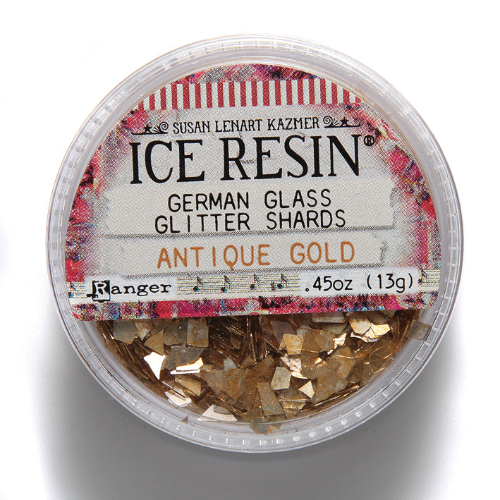 IR103-AGL: Ice Resin Glass Shards Antique Gold 13 Gram - 1 Each