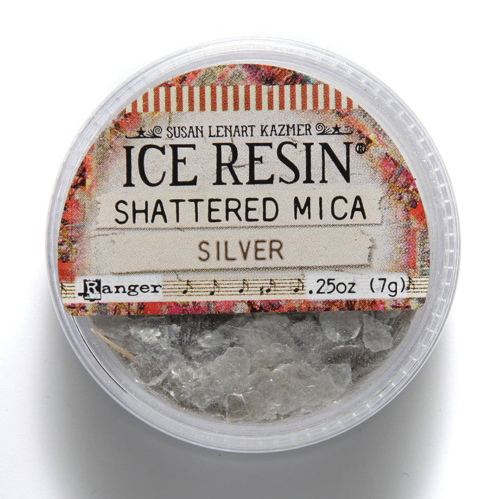 IR100-SIL: Ice Resin Shattered Mica Silver 7 Gram - 1 Each