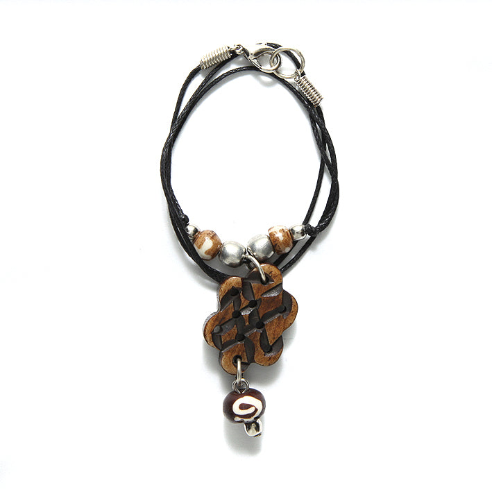 IN124-3: Bone Necklace Knot Brown 16 Inch 1 String