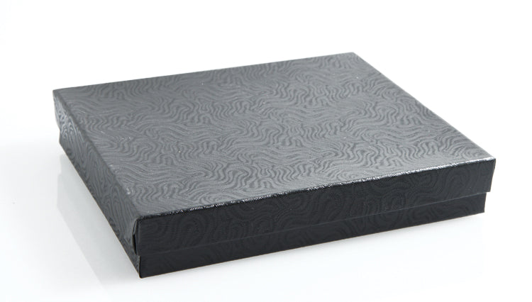 MS6544-B: Gift Box w/Cotton Black 6 1/8x5 1/8x1 1/8 3PC