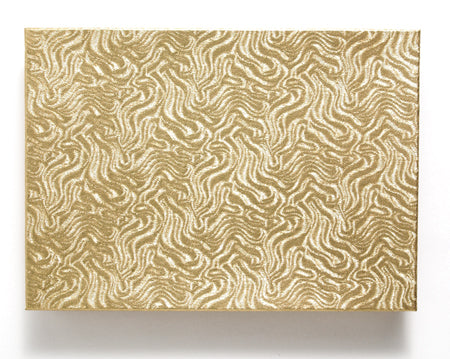 MS6544-G: Gift Box w/Cotton Gold Swirl 7x5x1 3PC