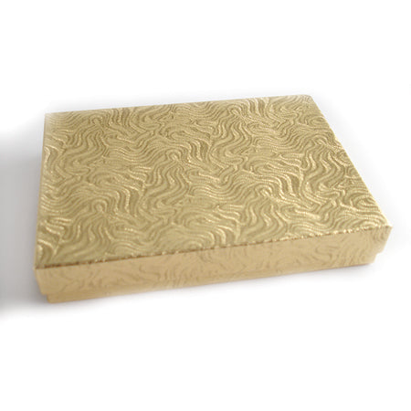 MS6545-G: Gift Box w/Cotton Gold Sw 5 3/8x3 7/8 X1 - 5PC