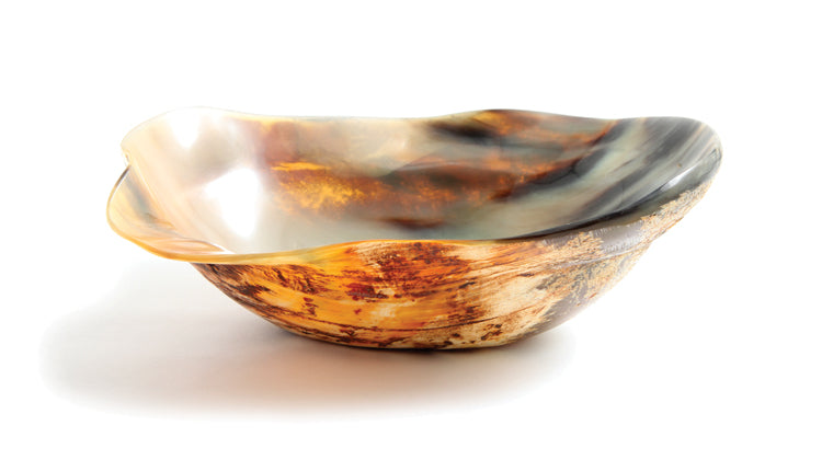 HR108: Water Buffalo Horn Oval Bowl 5.5x8IN - 1PC