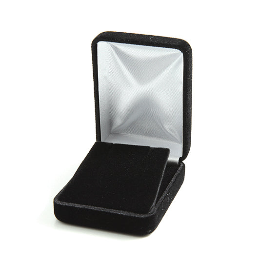 MS6552-10: Earring Box Black Velvet 2.25x3x1.25