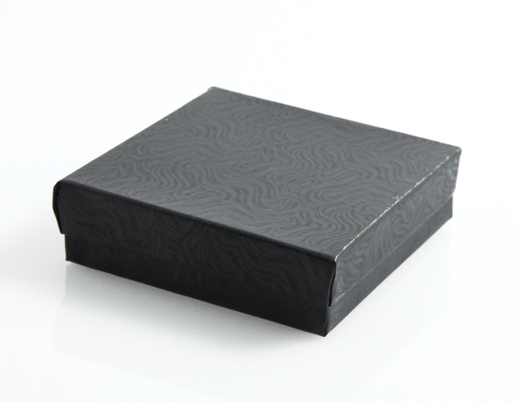 MS6542-B2: Gift Box w/Cotton Black 3 1/2x3 1/2x1 10PC