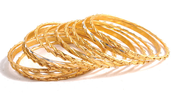 IN146-G: Bracelets Gold 12PC SET