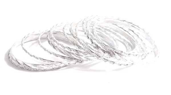 IN146-S: Bracelets Silver 12 Piece Set