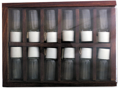 MS209: Bottles In Wood Box Glass 1PC