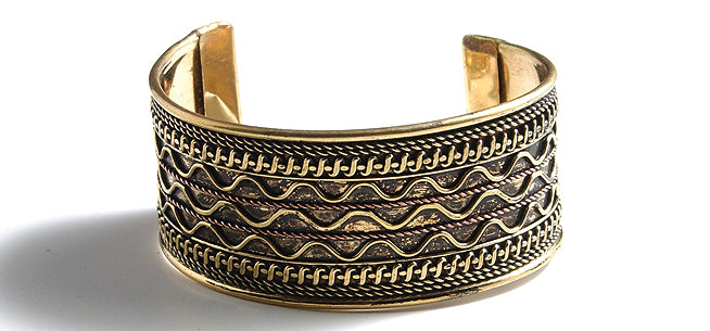 IN107-15: Metal Cuff Bracelet Brass 32mm