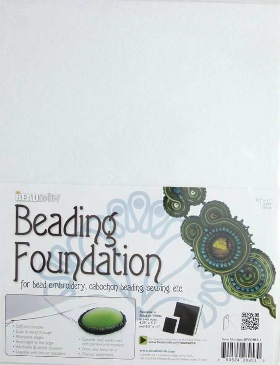 MS621-W1: Beading Foundation White 8.5x11 Inch 1 Each