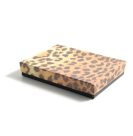 MS6566-2: Necklace Box Leopard 5 3/8x 3 7/8IN 3PC