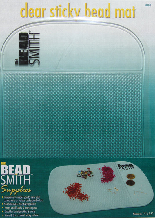 MS65-C: Bead Mat Clear Sticky 5.5x7.5 Inches 1 Each