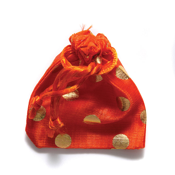 MS779-34: Jewelry Bag Orange Gold 3INCH 5EA