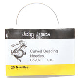 FI281-10C: John James Curved Beading Needle #10  C5205-10 25PC